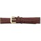 de Beer Brown Crocodile Grain Leather Watch Band 18mm Gold Color